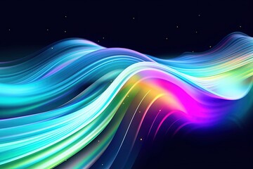 Fototapeta premium abstract futuristic background with pink blue glowing neon moving high speed wave lines and bokeh lights. Data transfer concept Fantastic wallpaper
