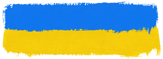 Flag of Ukraine paint brush stroke texture isolated on transparent background