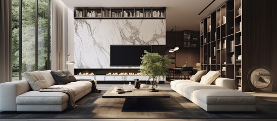 Contemporary interior for the living room area.