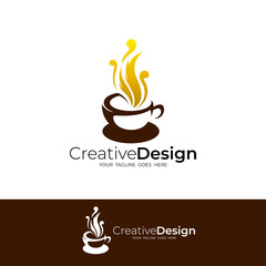 Simple coffee logo and business icons, simple design
