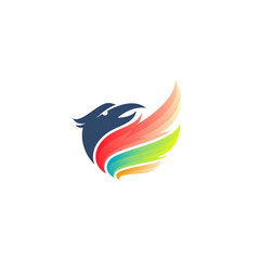Falcon logo with colorful design template, flying logos