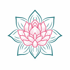 Mandala with Lotus Emblem Vector - Spiritual Harmony and Intricate Beauty Combined