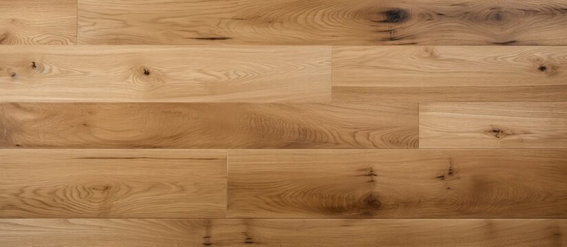 Oak plank flooring or parquet flooring made of brushed oak with a wooden structure.