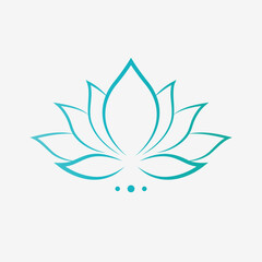 Abstract Lotus Flower Icon Vector - Symbol of Purity and Serenity in Artistic Simplicity