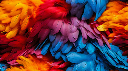 Fototapeta premium seamless pattern of Beautiful bird feathers, Scarlet Macaw feathers pattern background