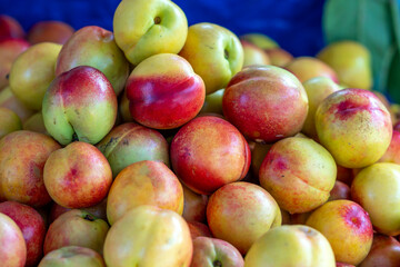 Apples for sale at the market, nutritious fruits good for human health