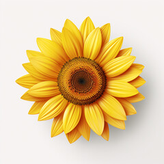 Sunflower background, yellow flowers realistic 3d rendering illustration