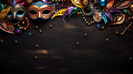 Carnival mask on a dark background - obrazy, fototapety, plakaty