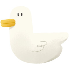 White cute duck