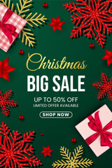 Obraz na płótnie Canvas Christmas sale promotion vector template