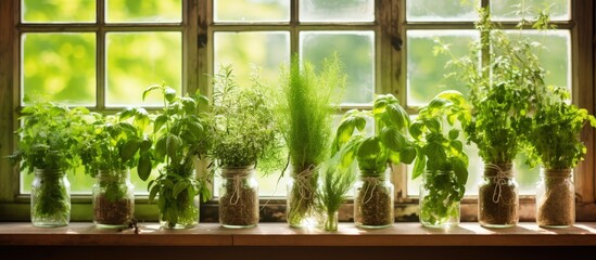 Kitchen window herbs.