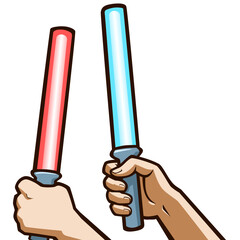 illustration of hand holding a light stick