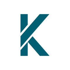 Monogram initial K letter mark logo design. Monogram design vector K logo. Monogram initial letter mark K logo. Design simple K monogram.