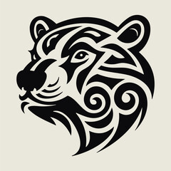 Bear Head In Celtic Symbol Flat