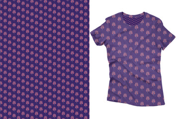 woman t shirt design. Vector pattern template.