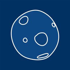 Moon Planet Satellite Icon, Logo for Web, Mobile, Card, Sticker, T-Shirt, Textile Shopper Bag and Other Garment.