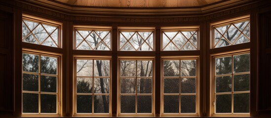 octagonal wooden windows