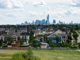 Fototapeta premium Griesbach Community with Downtown Edmonton further