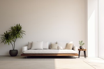 Fototapeta na wymiar Nordic designed interior of a living room in a cozy modern house
