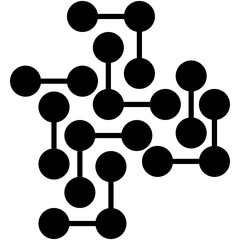 Peptide Icon. Acid Molecule Bonds Symbol Stock Illustration. Vector Solid Icons For UI Web Design And Presentation