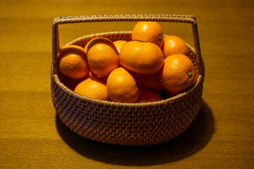 tangerines in the basket