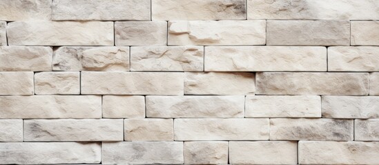 White and cream brick wall texture backdrop with vintage pattern and uneven color.