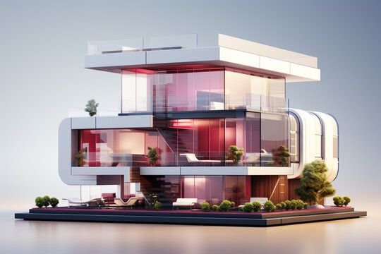 Modern and minimal house 3d