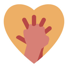 Hand pose CPR flat icon