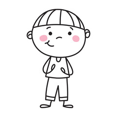 boy character doodle icon design