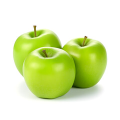Green apples isolated on white background