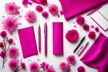 Obraz na płótnie Canvas gift box with pink flowers