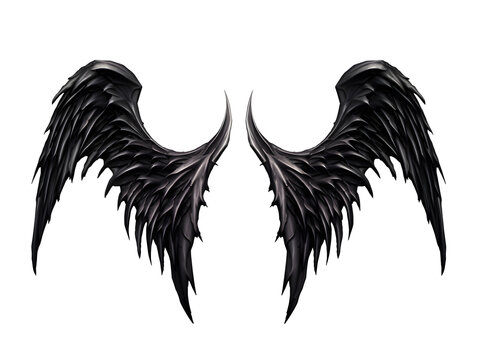 Demon wings isolated on white background