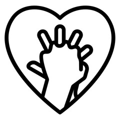 Hand pose CPR outline icon