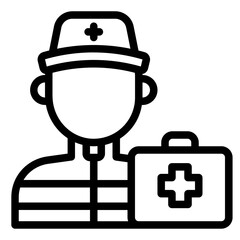 Paramedic avatar outline icon