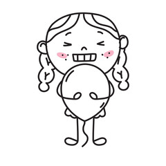 girl holding a balloon doodle icon