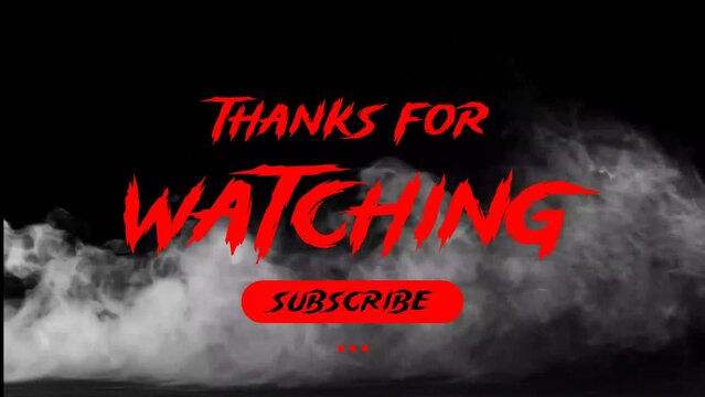 Horror-Themed Glitch Text Animation. Thanks for Watching. Best for Outro Video. 4k video animation.