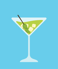 Flat Cocktail Drink and Beverage Vector Illustration for Summer and Party