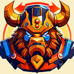 bison robot monster cartoon © mansum008