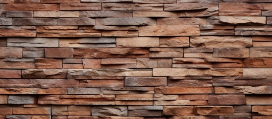 Close-up of a brown shale brick background.