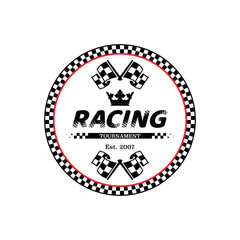 Two checkered racing circle frame