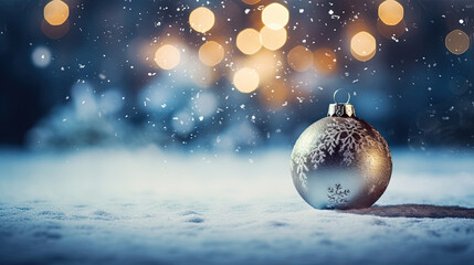 Fototapeta na wymiar Christmas ball for the holiday tree. Shiny bauble for winter Xmas holidays