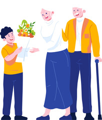 Grandparent's Day Character Illustration