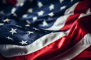 American flag background. Close up of United States of America flag.