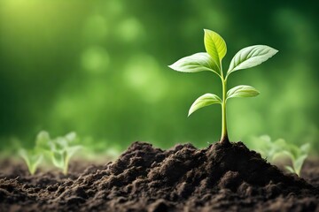 young plant in soil