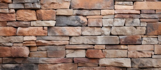 Abstract stone wall with blank stone tile cladding