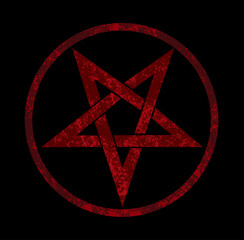 Obraz premium Red inverted pentagram