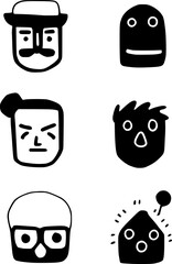 set of face cartoon