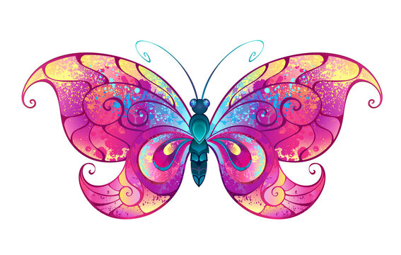 Painted pink butterfly