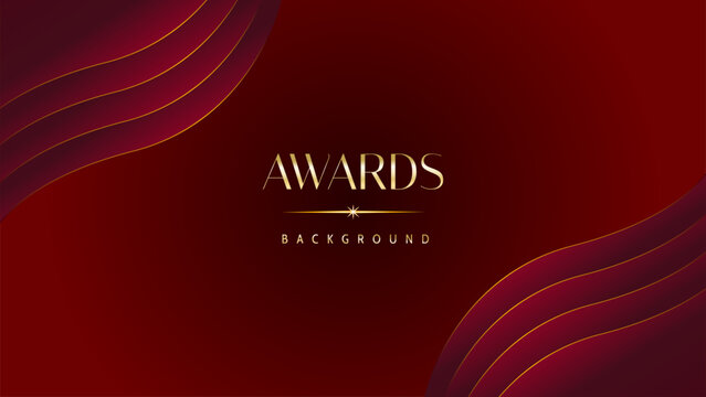 Red Maroon Golden Royal Awards Graphics Background. Golden Sidelines. Modern Template Grand Luxury Premium Corporate Abstract Design Template Trophy Banner Certificate.