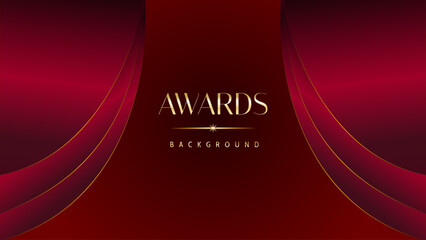 Red maroon golden royal awards graphics background. Golden sidelines. Modern template grand luxury premium corporate abstract design template trophy banner certificate.